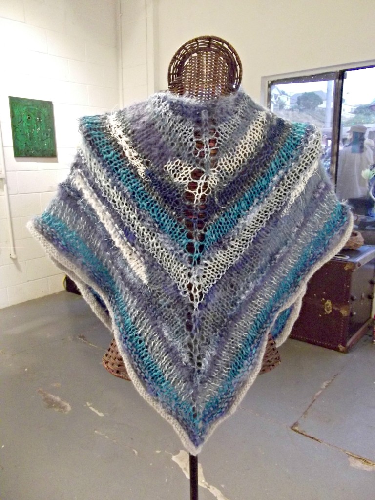 Air, freeform knit shawl (back view) 2014