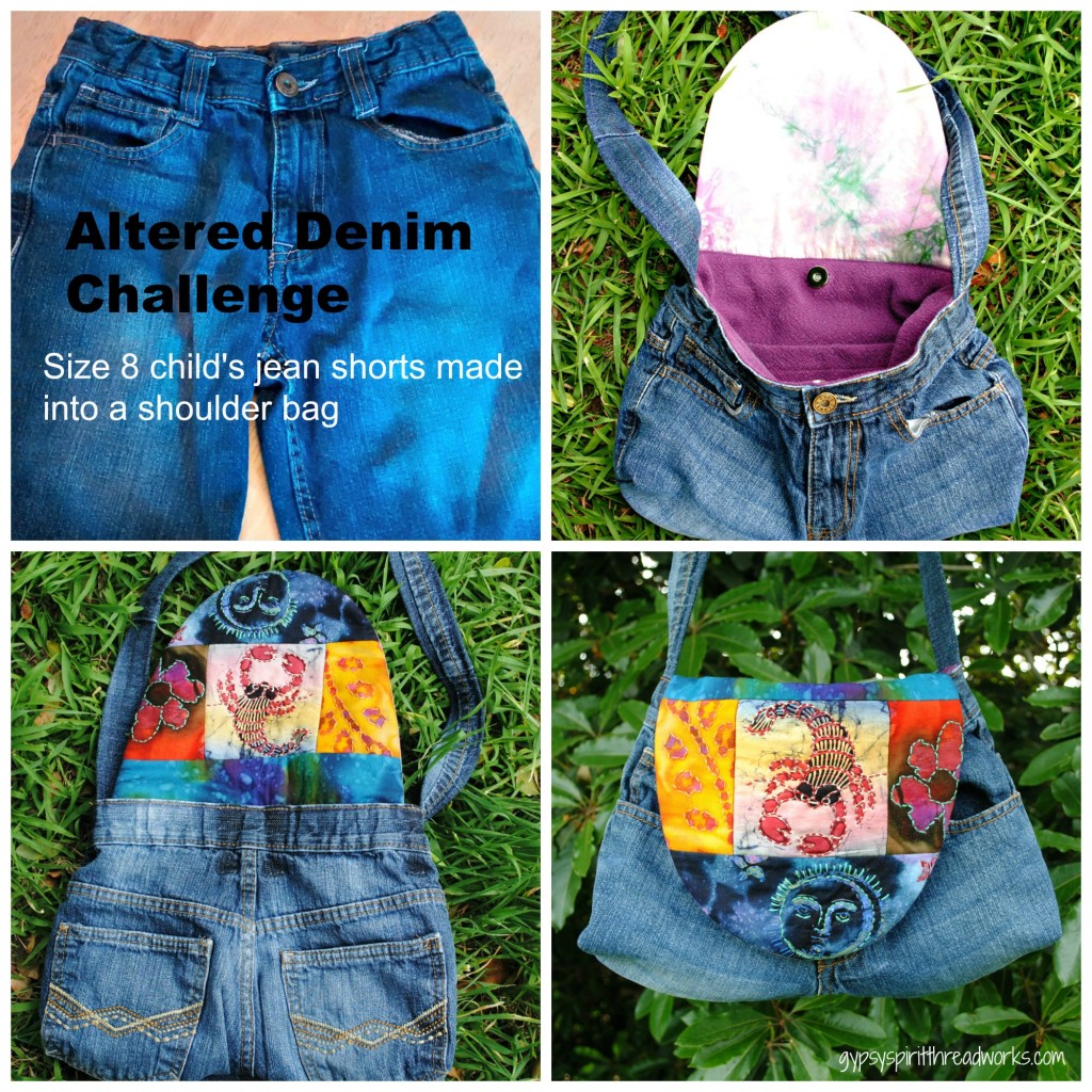 Altered Denim Challenge collage text